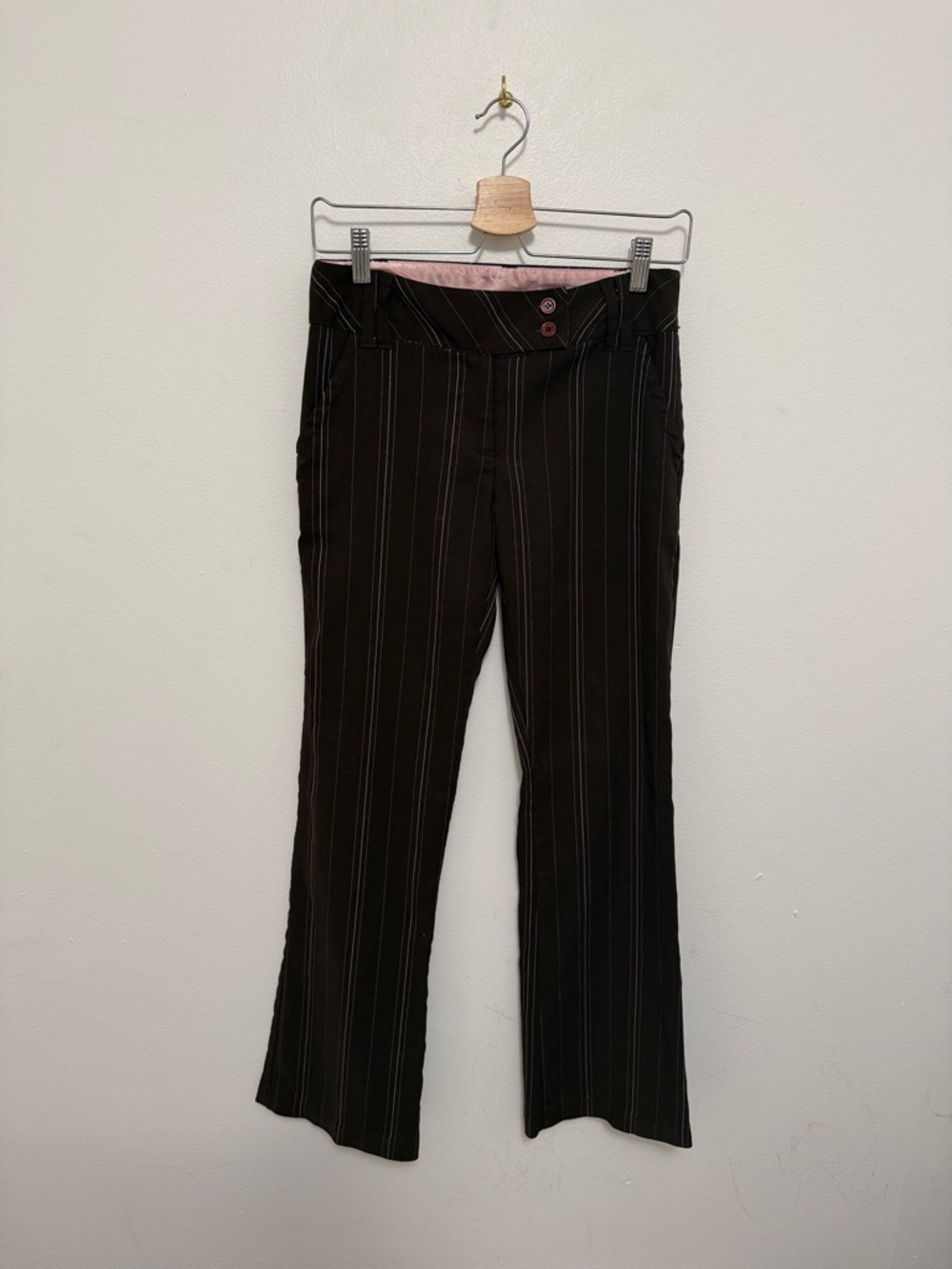 Exact Change Brown Vintage Y2K Low-rise Pinstripe Pants
